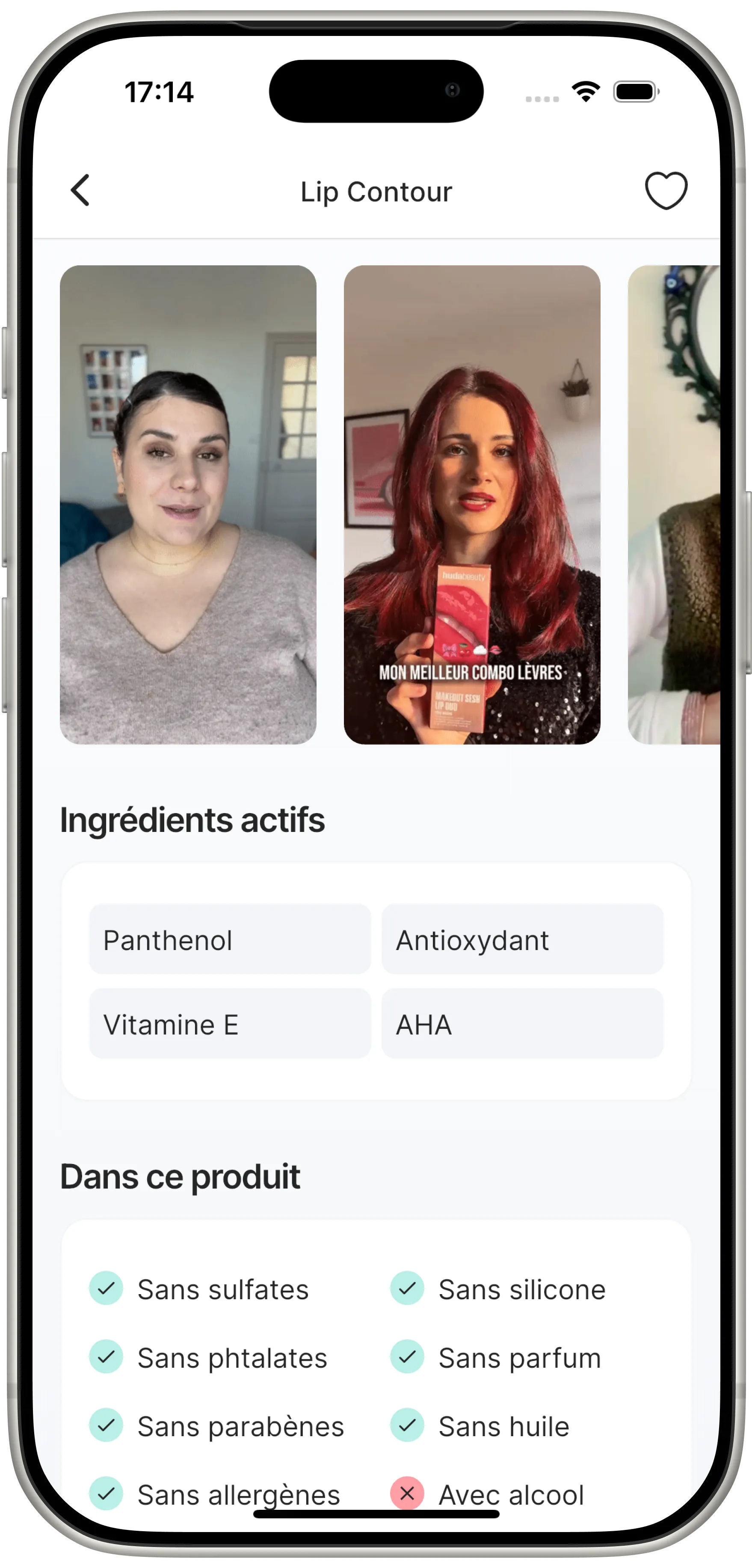 App TAVANNE - Profil et routines beauté